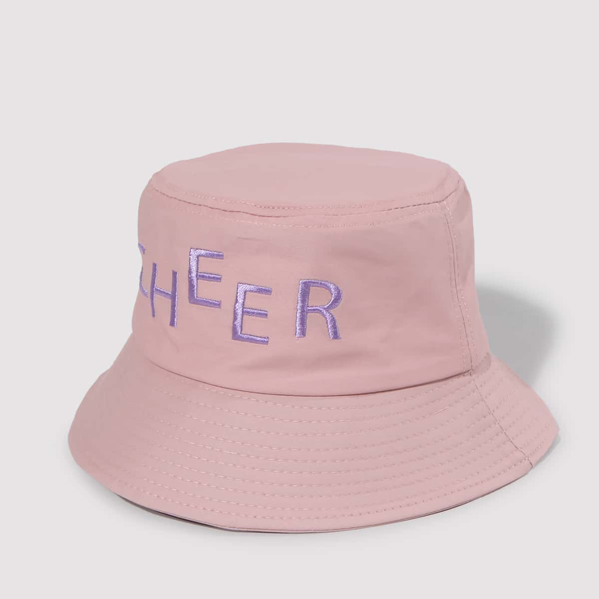 

Letter Embroidery Bucket Hat, Pink