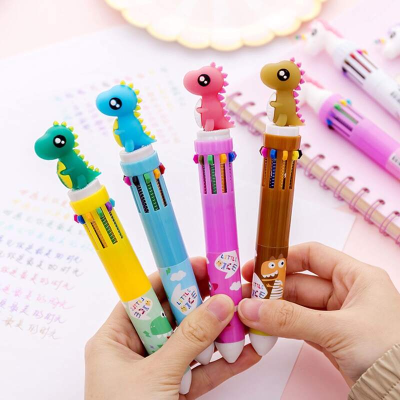 

1pc Random Dinosaur Colorful Ballpoint Pen, Multicolor