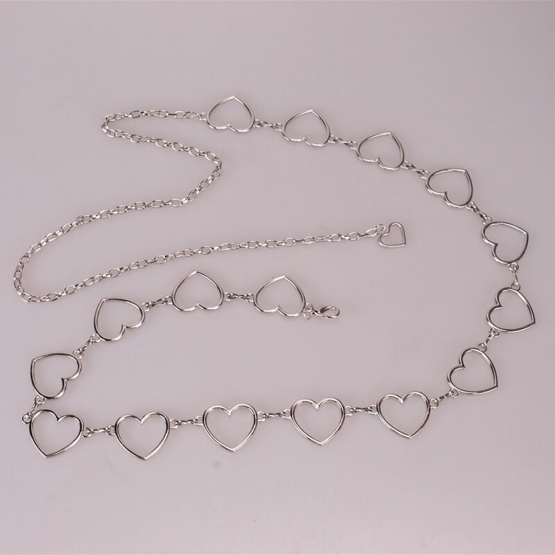 

1pc Heart Waist Chain, Silver
