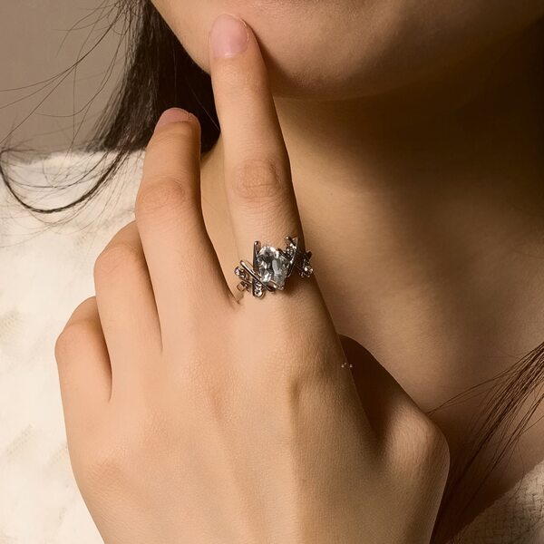 

Rhinestone Decor Ring, Clear