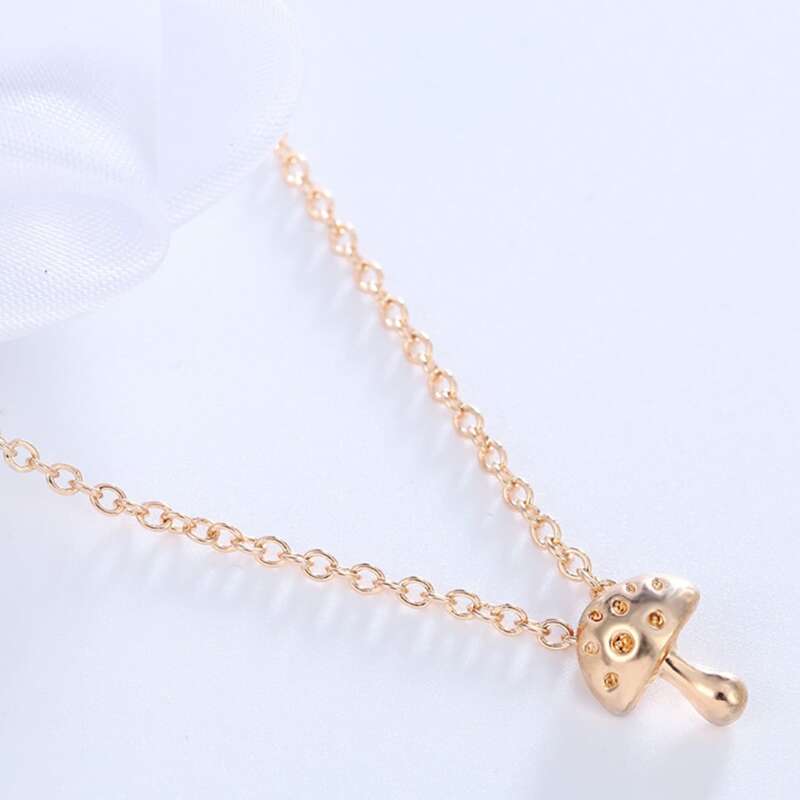 

Mushroom Pendant Necklace, Gold