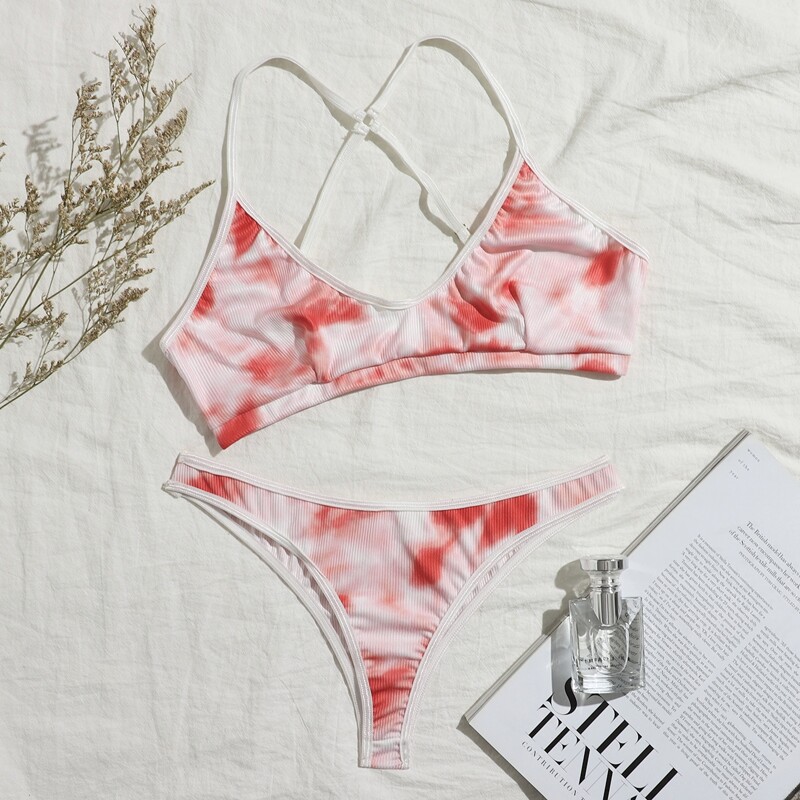 

Water Color Ribbed Lingerie Set, Multicolor