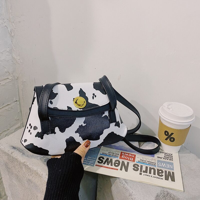 

Cow Pattern Shoulder Bag, Multicolor