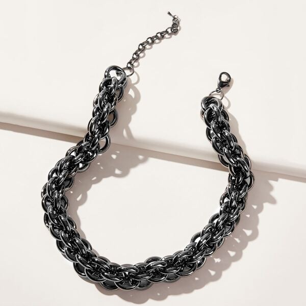 

Simple Chain Necklace, Antique silver