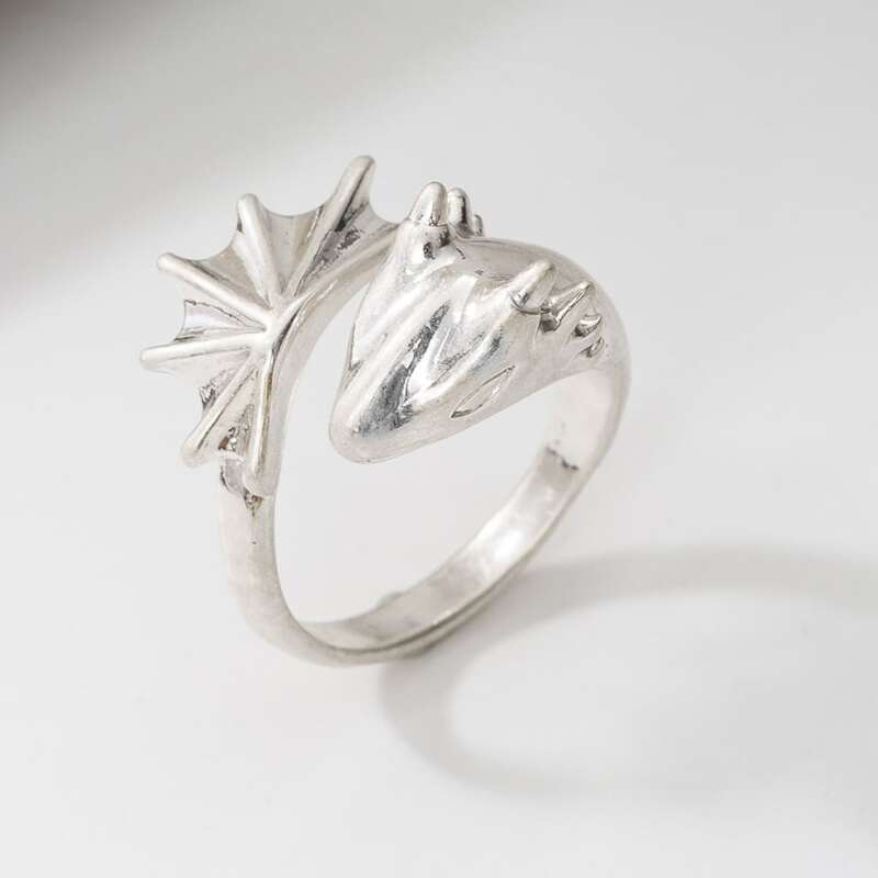 

1pc Animal Cuff Ring, Silver