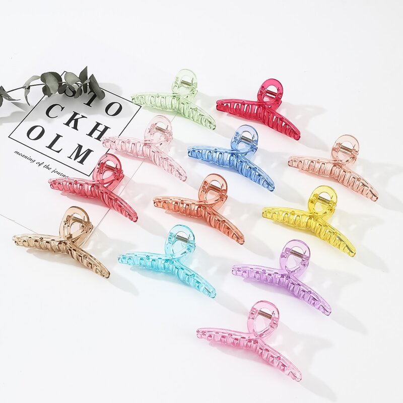 

2pcs Random Color Hair Claw, Multicolor