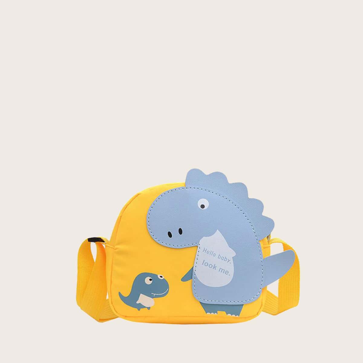 

Cartoon Dinosaur Crossbody Bag, Yellow