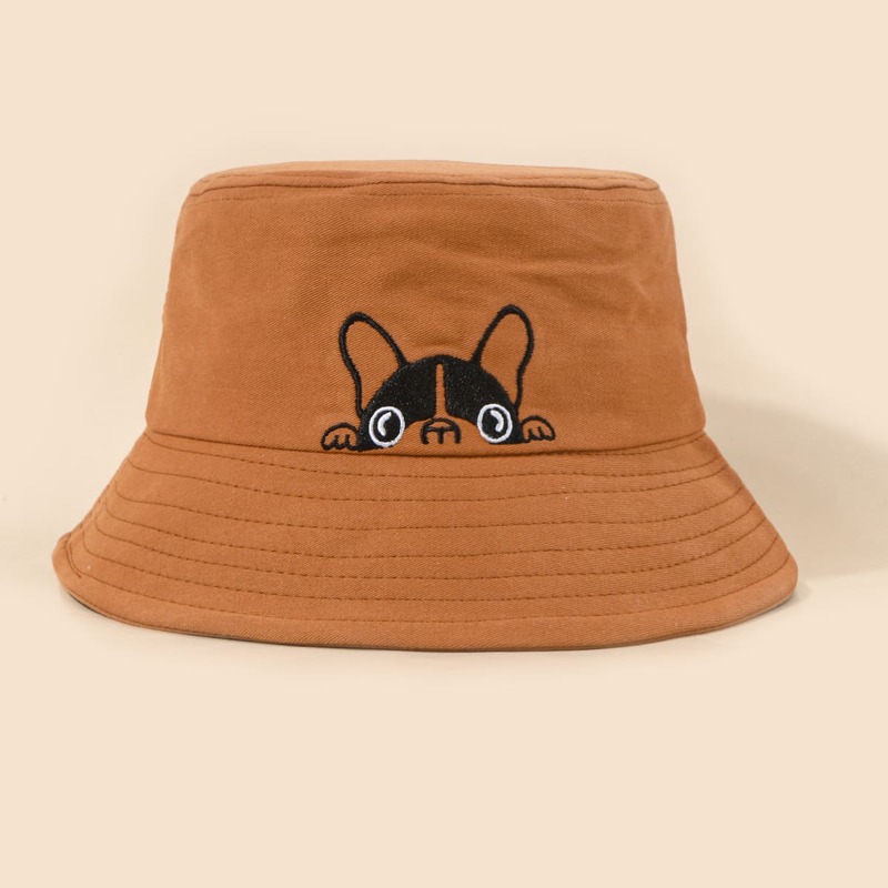 

Cartoon Dog Bucket Hat, Mustard yellow