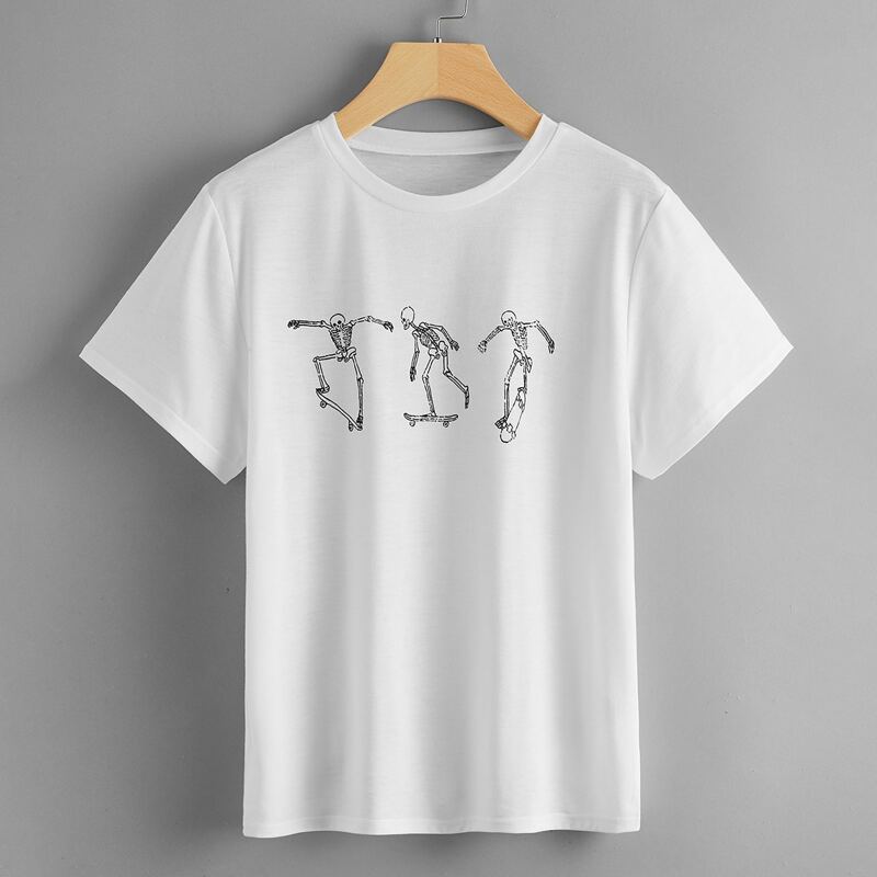 

Skeleton Graphic Tee, White