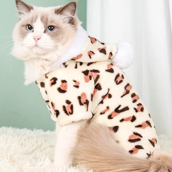 

Leopard Plush Hooded Pet Pajamas, Multicolor