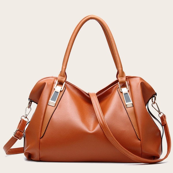 

Large Capacity Shoulder Tote Bag, Brown