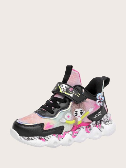 سنيكرز بناتي بشريط فيلكرو برسومات كرتونية