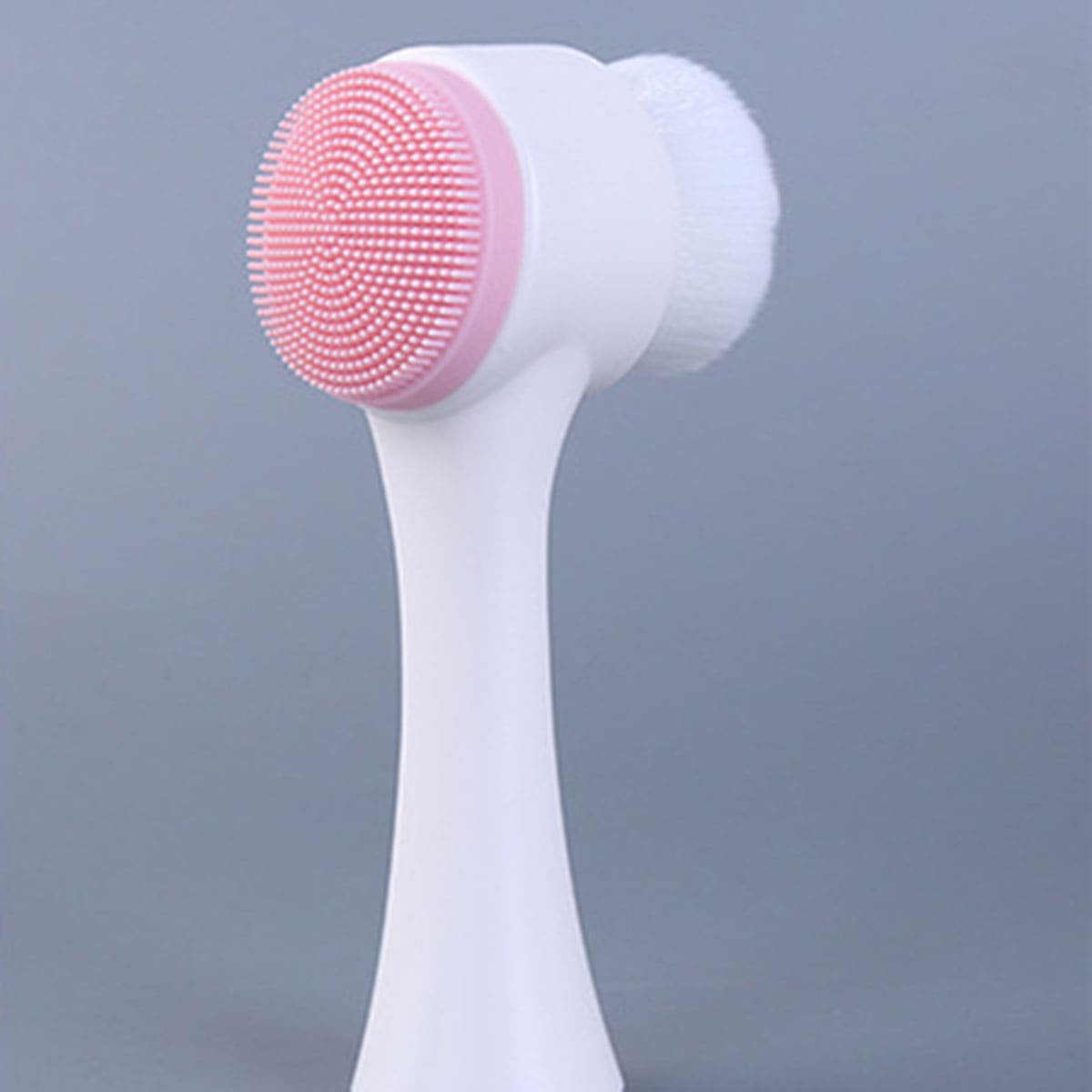 

1pc Double Side Facial Cleanser Brush, Pink