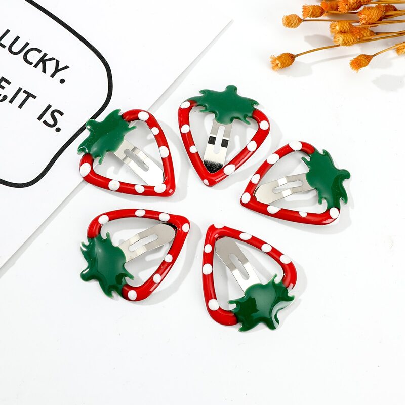 

5pcs Strawberry Hair Clip, Multicolor