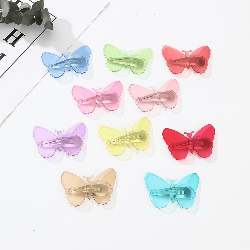 

3pcs Random Clear Butterfly Hair Clip, Multicolor
