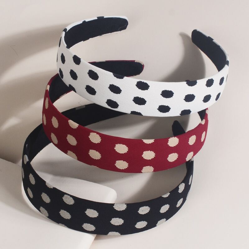 

3pcs Polka Dot Hair Hoop, Multicolor