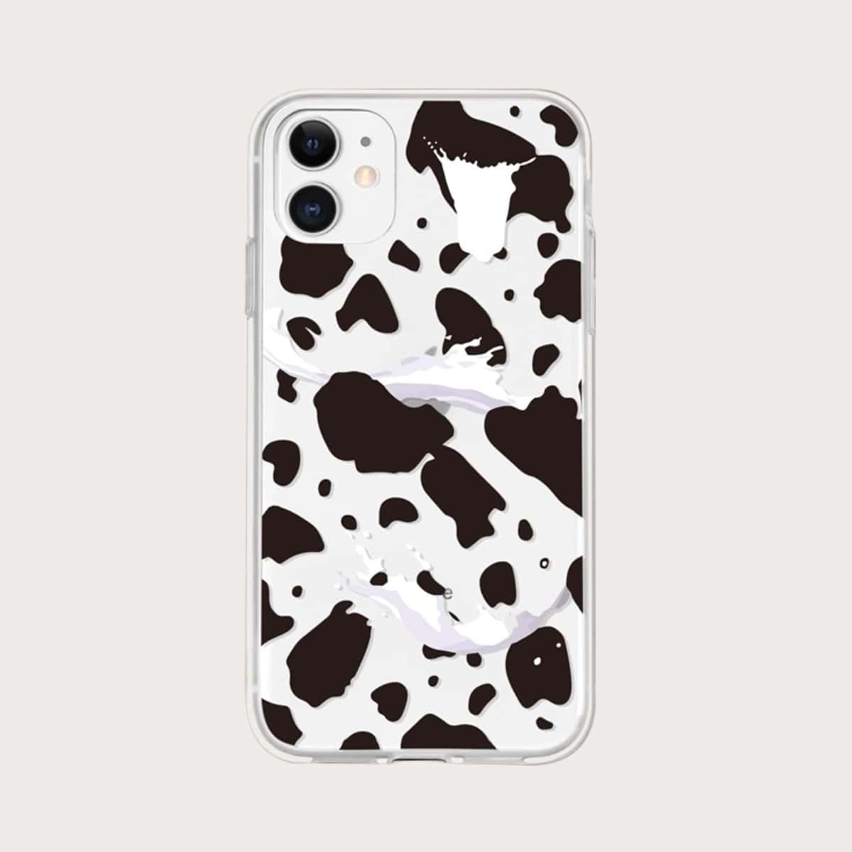 

Cow Print iPhone Case, Black and white
