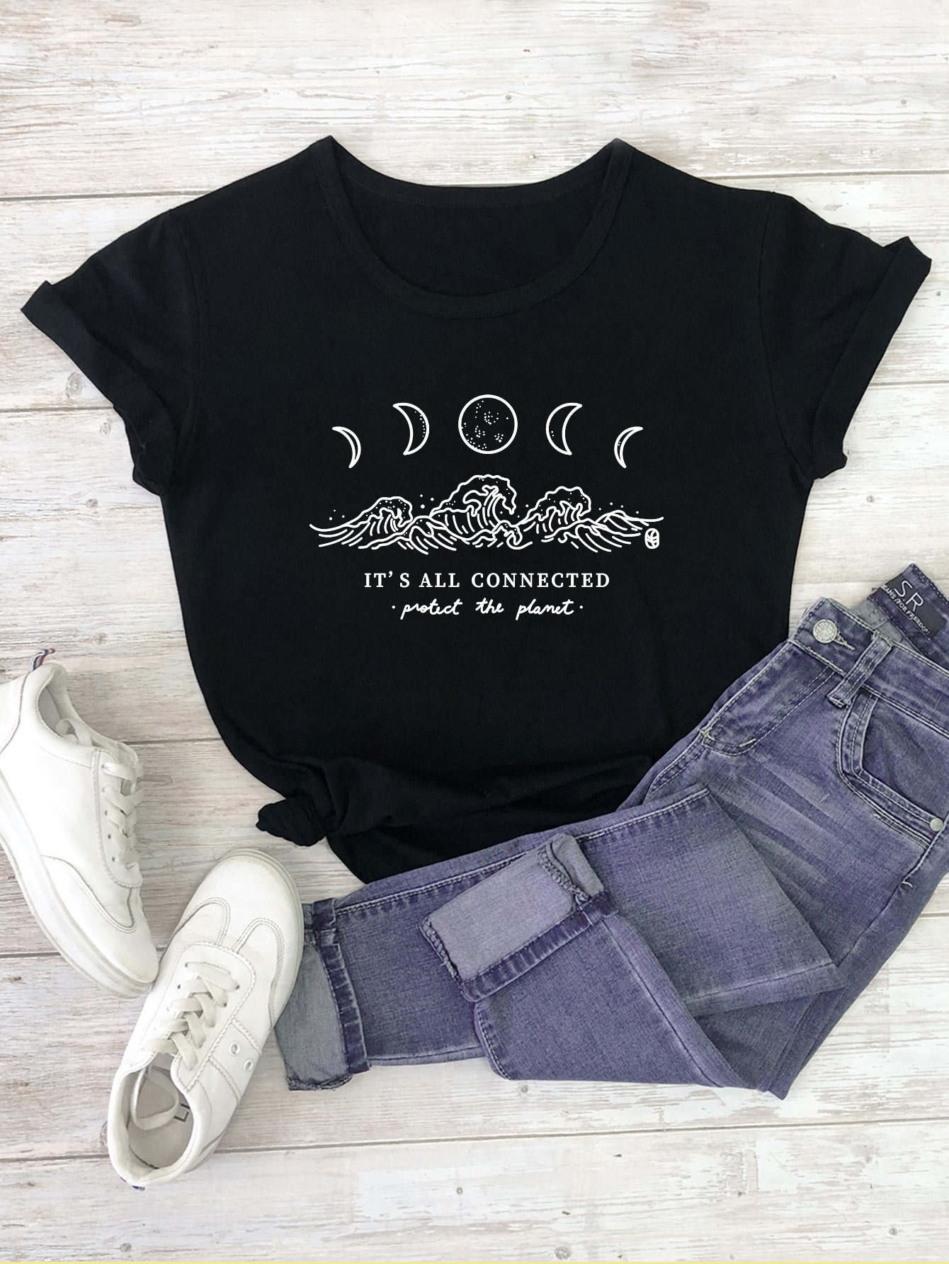 Plus Moon & Slogan Graphic Tee thumbnail