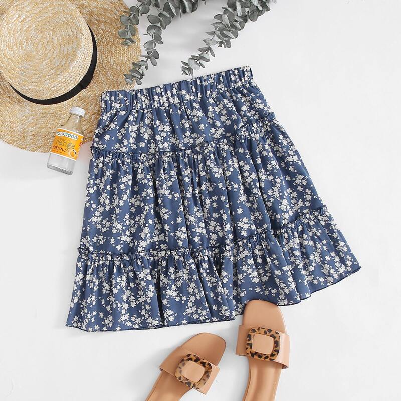 

Ditsy Flower Layered Skirt, Multicolor