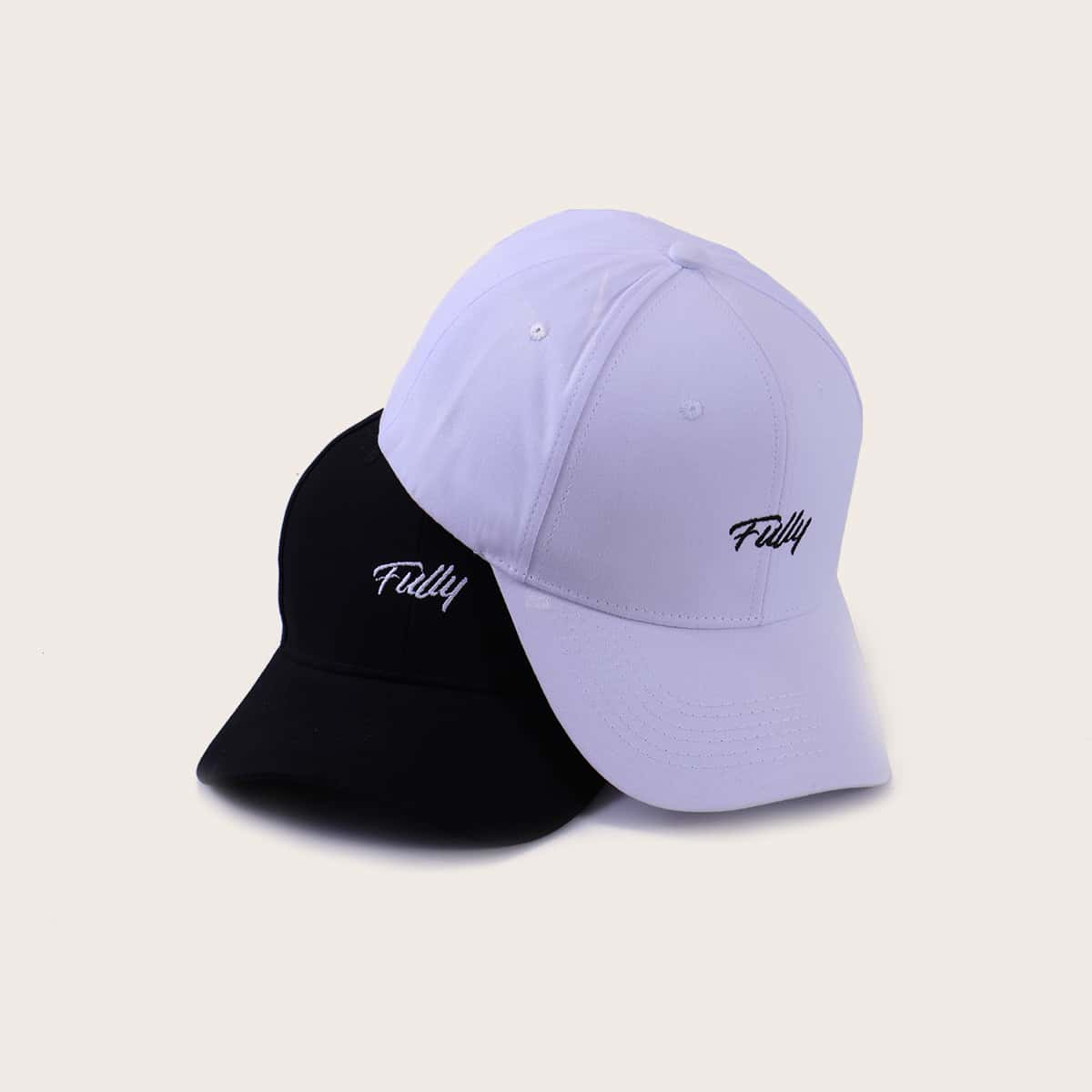 

2pcs Letter Embroidery Baseball Cap, Multicolor