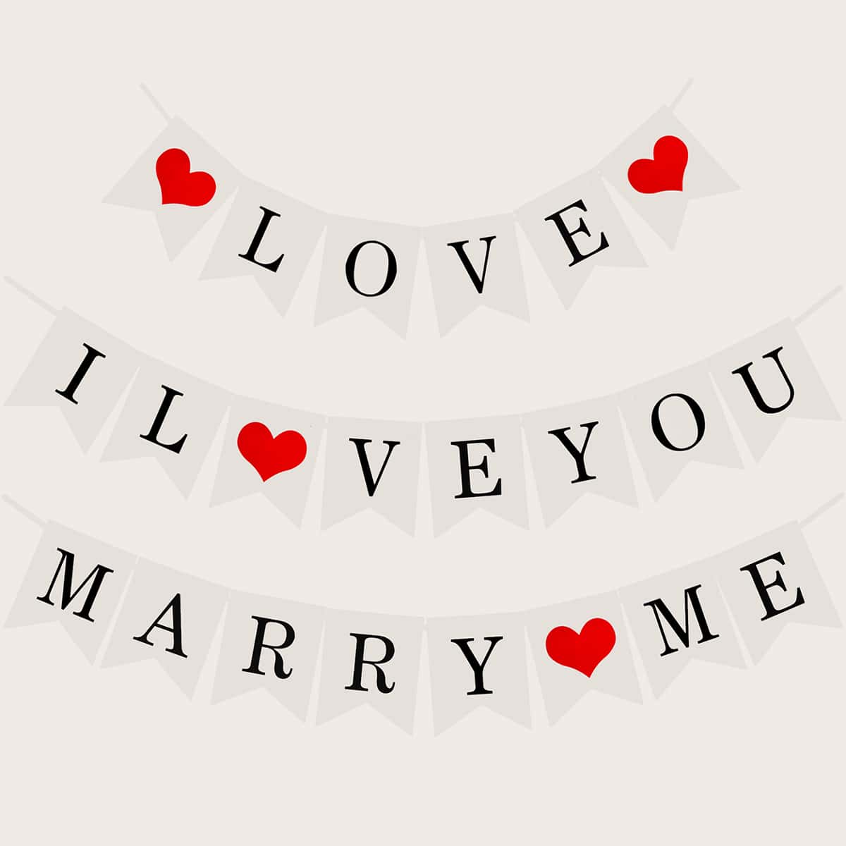 

1set Marriage Proposal Decoration Pull Flag, Multicolor