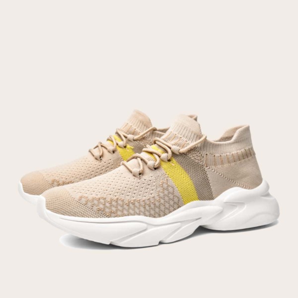 

Men Color Block Lace-up Decor Sneakers, Apricot