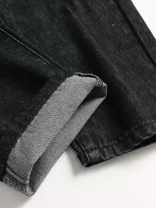 Manfinity LEGND Men Ripped Zipper Fly Jeans - Black - View 5