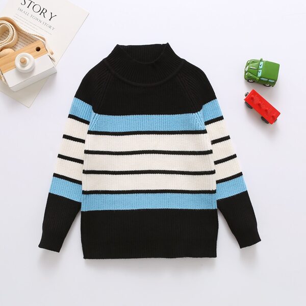 

Toddler Boys Striped Colorblock Turtleneck Sweater, Multicolor