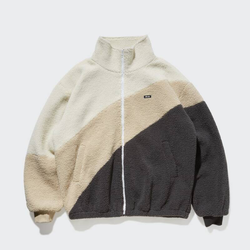 

Guys Zip Up Letter Patch Colorblock Teddy Jacket, Multicolor