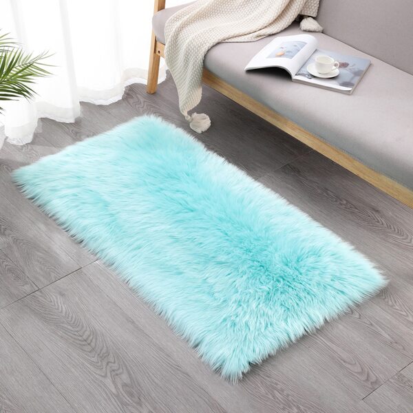 

Rectangle Plush Carpet, Mint blue