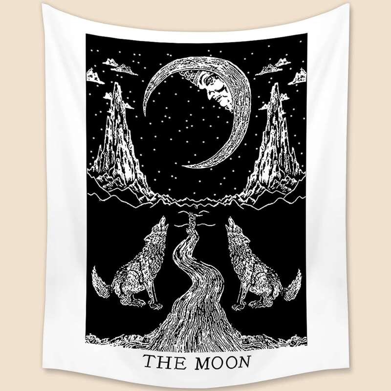 

Moon Print Tapestry, Black and white