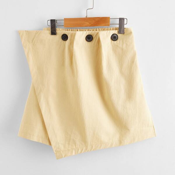 

Girls Button Front Wrap Skirt, Khaki