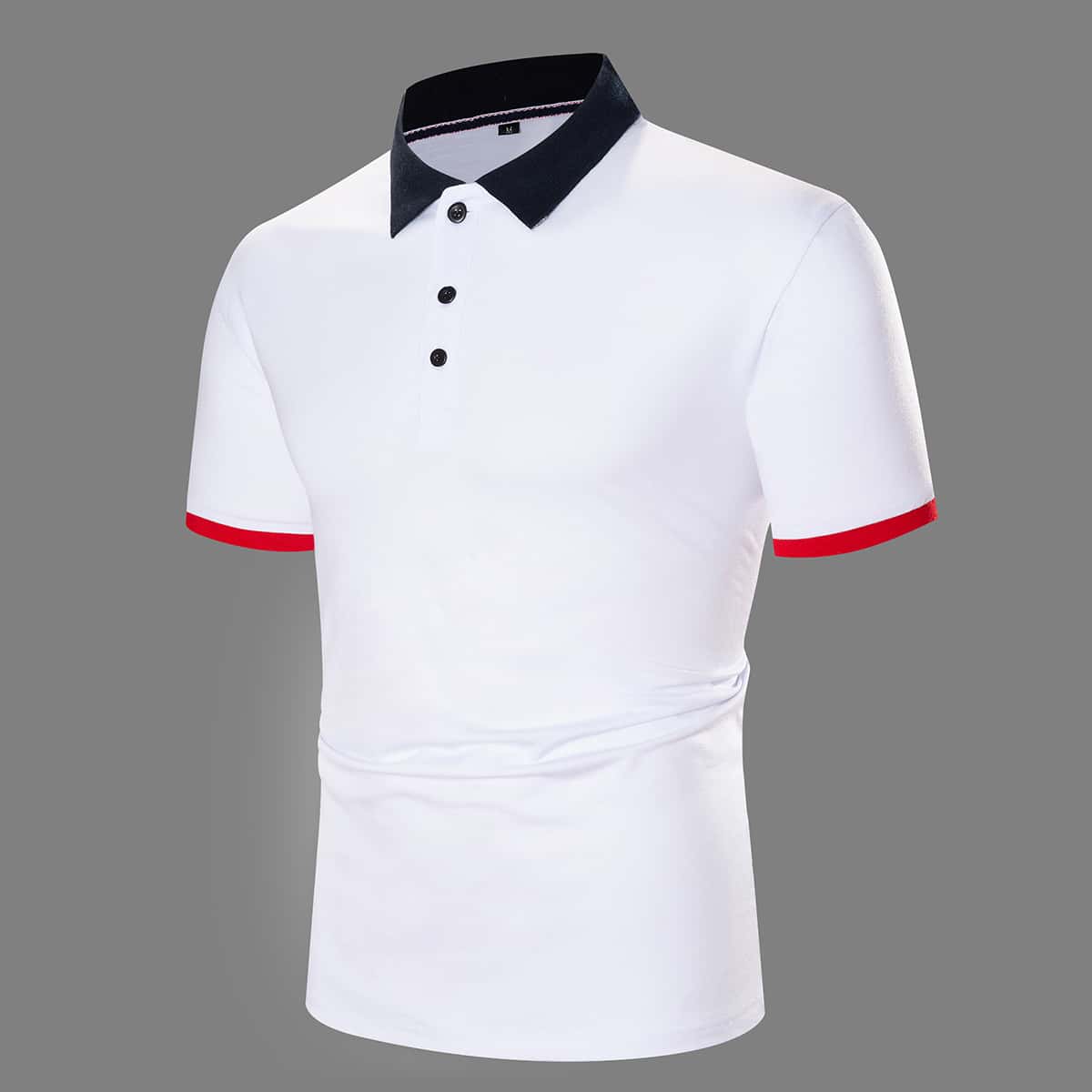 

Guys Contrast Collar Polo Shirt, White