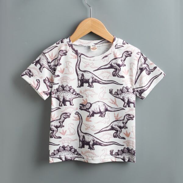 

Toddler Boys Allover Dinosaur Print Tee, Multicolor