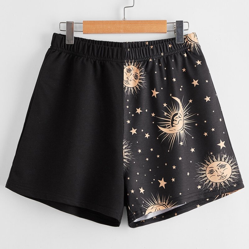 

Sun & Moon Graphic Colorblock Shorts, Multicolor