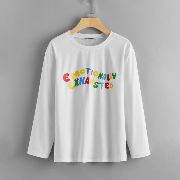 

Colorful Letter Graphic Tee, White