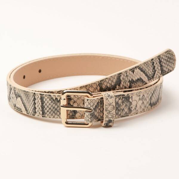 

Snakeskin Print Belt, Multicolor