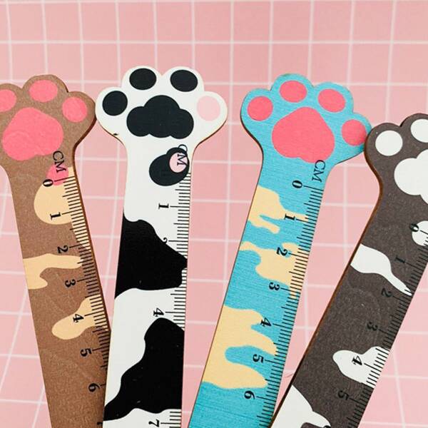 

1pc Cat Paw Shaped Random Ruler, Multicolor