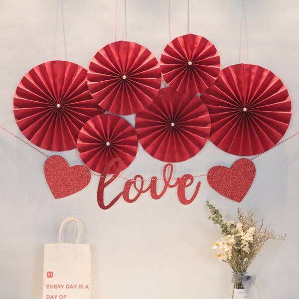 

1set Paper Heart Party Decoration, Red