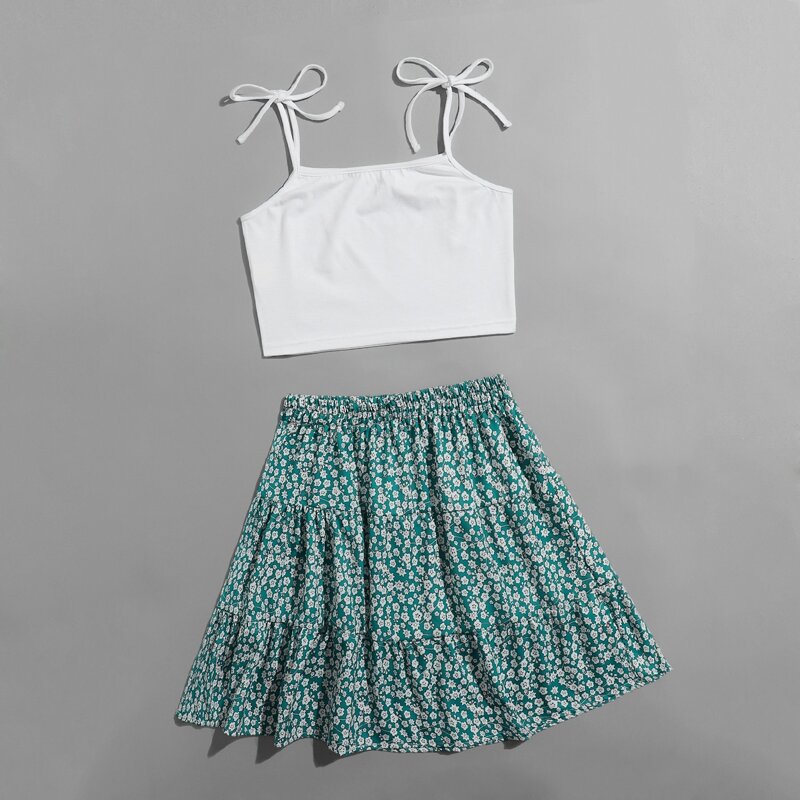 

Crop Cami & Ditsy Floral Skirt, Multicolor