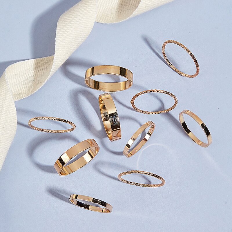 

10pcs Minimalist Ring, Gold