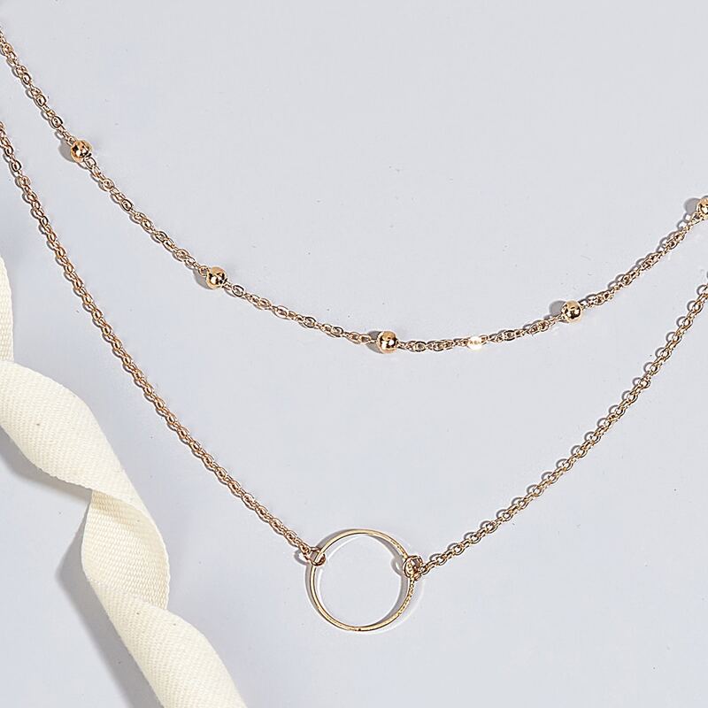 

Ring Charm Layered Necklace, Gold