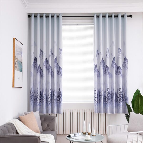 

Mountain Print Single Panel Blackout Curtain, Multicolor