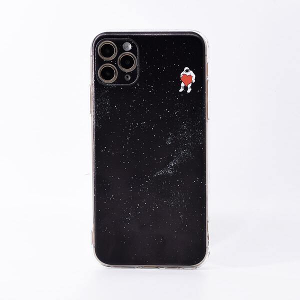 

Чехол для iPhone с узором астронавта, Чёрный