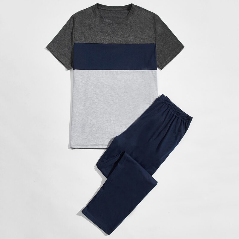 

Guys Cut And Sew Panel PJ Set, Multicolor