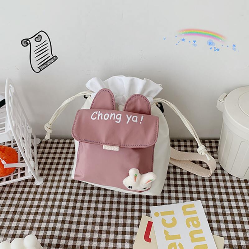 

Colorblock Bucket Bag, Red and white