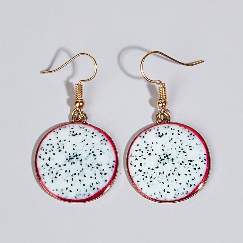 

Pitaya Slices Drop Earrings, White