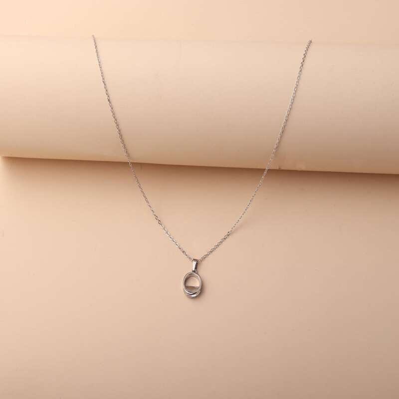 

Minimalist Ring Charm Necklace, Silver