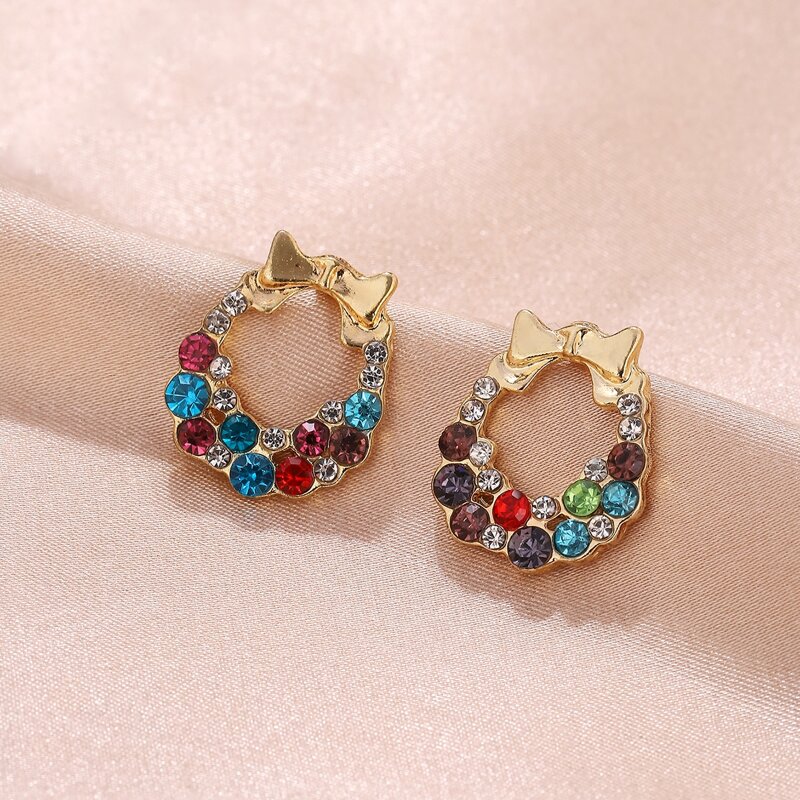 

Multicolor Rhinestone Stud Earrings