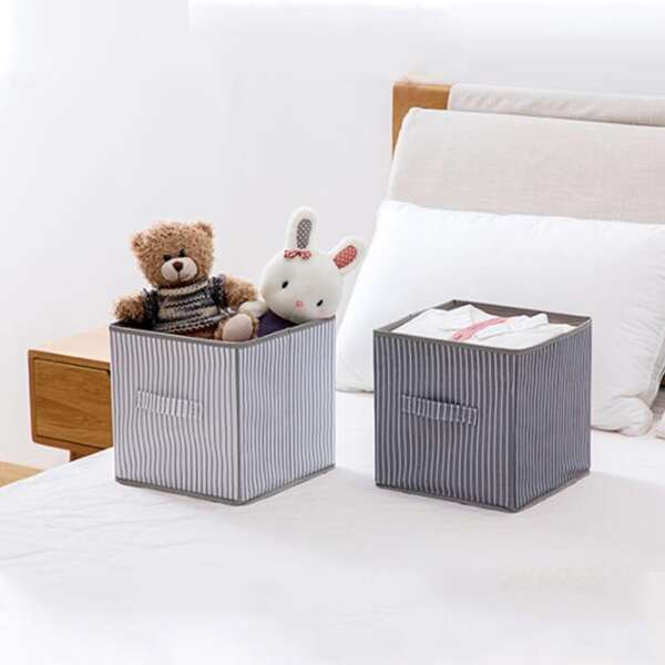 

1pc Striped Pattern Random Storage Basket, Multicolor